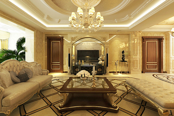 沈陽-萬科藍(lán)橋圣菲245平米「奢華歐式」裝修案例圖