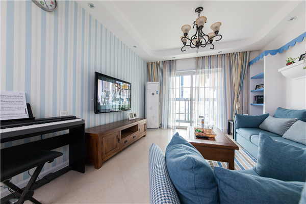 沈陽裝修90平米兩室「地中?！寡b修風(fēng)格案例圖