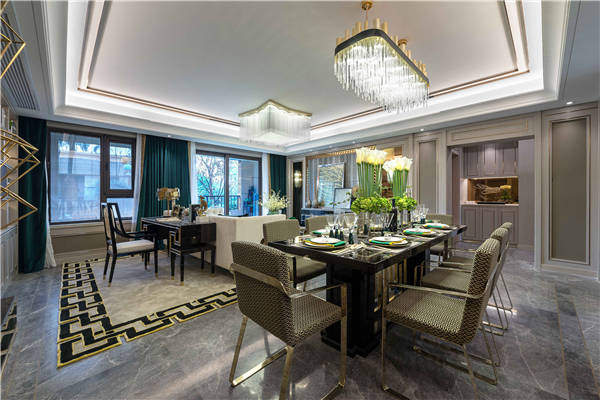 沈陽-雅賓利花園134平「輕奢風格」裝修設計案例圖